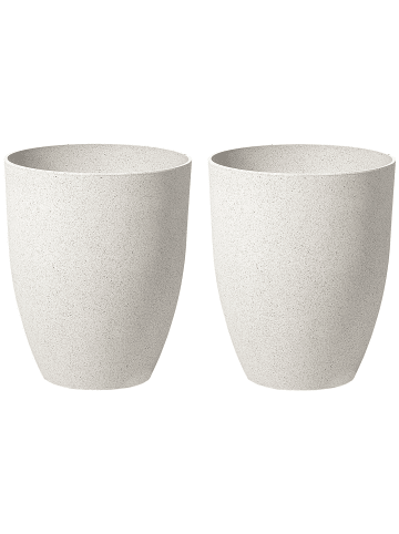 Beliani 2-tlg Outdoor Blumentopf CROTON in Weiß