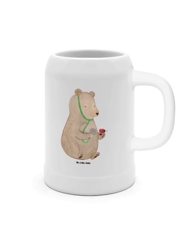 Mr. & Mrs. Panda Seidel Bär Arzt ohne Spruch in Weiß