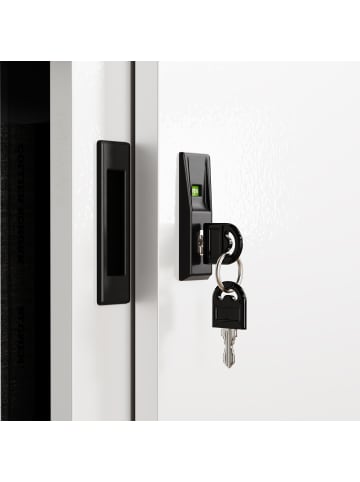 VCM  Büroschrank Stahlschrank abschließbar Malivo 3fach in Anthrazit / Weiß