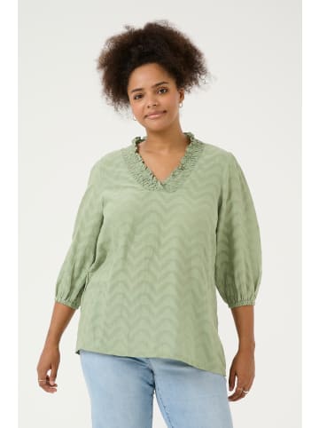 KAFFE curve Langarm-Bluse KCvitana in Oil Green
