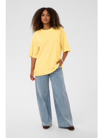 Cream T-Shirt kurzarm CROkina Baggy fit in Mellow Yellow