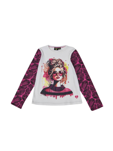 KOROSHI Langarm-T-Shirt Mädchen in weiß
