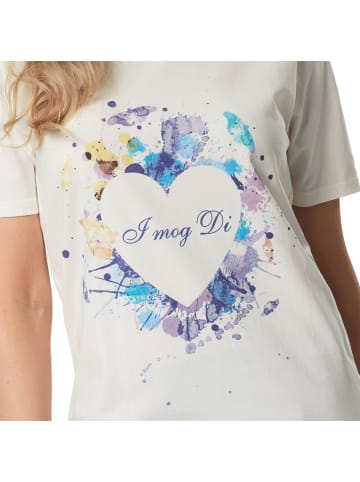 tectake T-Shirt mit stimmungsvollem Aufdruck, weiß
