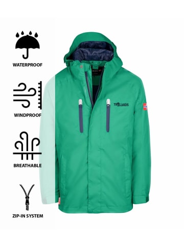 Trollkids Wetterschutzjacke "Sognefjord PRO" in Pfeffergrün/Marineblau