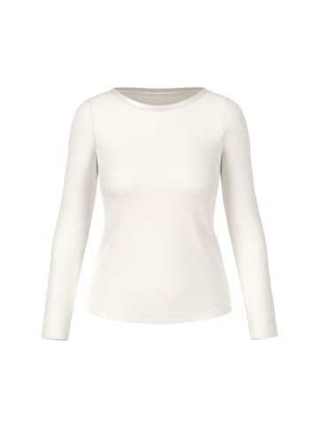 MARC CAIN COLLECTIONS Longsleeve mit Seidenblende in Off White