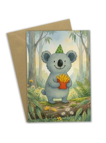 Mr. & Mrs. Panda Grußkarte Koala Pommes Design ohne Spruch in Weiß