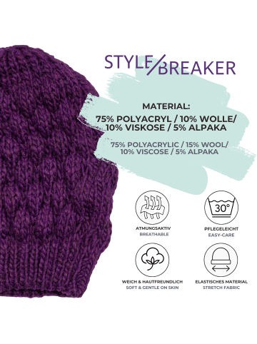 styleBREAKER Strick Mütze in Cognac