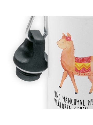 Mr. & Mrs. Panda Wasserflasche Alpaka Stolz mit Spruch in Weiß