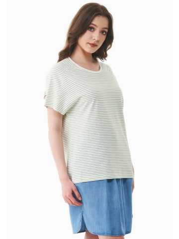 Organication T-Shirt "WOR17214" in Cremeweiß/Matchagrün