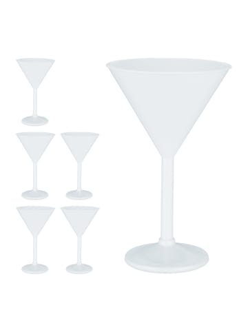 relaxdays 6 x Martini-Gläser in Weiß - 250 ml