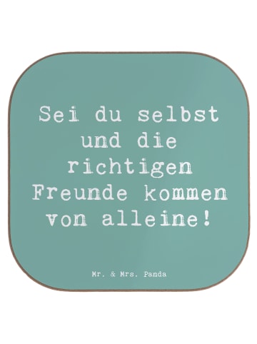 Mr. & Mrs. Panda Bierdeckel Spruch Neue Freunde finden mit Spruch in Meeresbrise