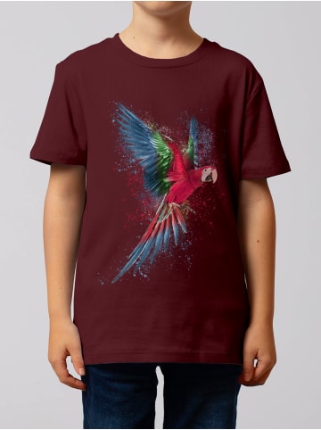 wat? Apparel T-Shirt Papagei in Weinrot
