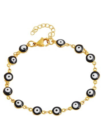 Adeliás Damen Armband aus Edelstahl 18 cm in schwarz