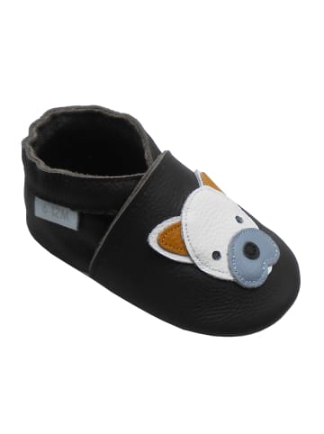 Basrakids Baby Krabbelschuhe aus Leder, weiche Lauflernschuhe mit rutschfester Sohle 