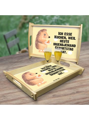 Mr. & Mrs. Panda Küchentablett Igel Kuchenstück mit Spruch in Gelb Pastell