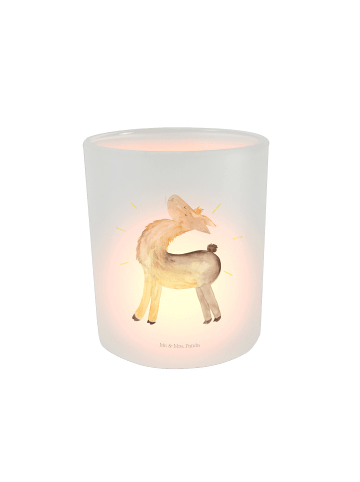 Mr. & Mrs. Panda Glas Windlicht Lama Stolz ohne Spruch in Transparent
