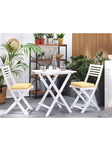 Beliani 3-tlg Bistro Set FIJI in Weiß/Gelb