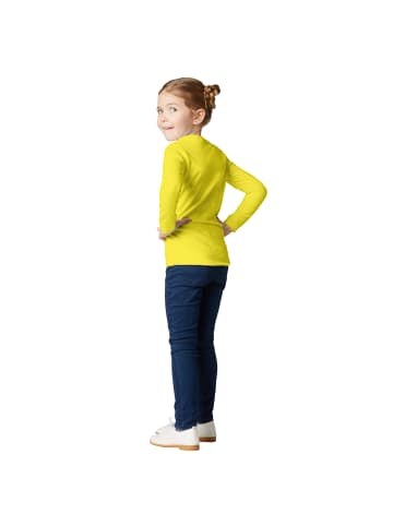 tectake Einfarbiges Langarm-Shirt für Kinder, gelb