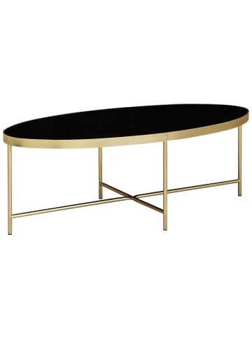 KADIMA DESIGN Couchtisch Glastisch | Glas/Gold, 110x56cm, Oval