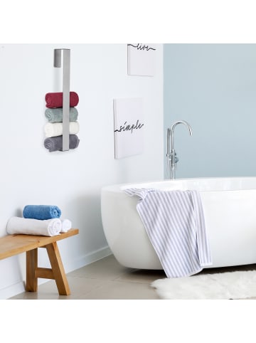 relaxdays 3 x Handtuchhalter Edelstahl in Silber