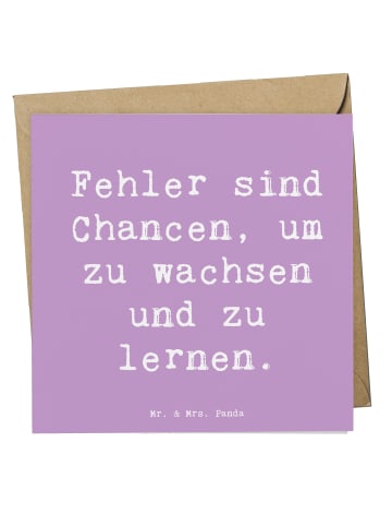 Mr. & Mrs. Panda Briefkarte Spruch Fehler lernen wachsen mit Spruch in Lavendeltraum