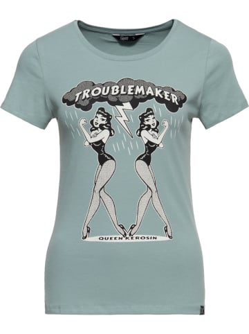 Queen Kerosin Shirt "Trouble Maker" in Grün