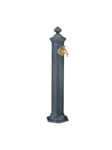 relaxdays Standbrunnen in Grau - (B)21,5 x (H)84 x (T)25 cm