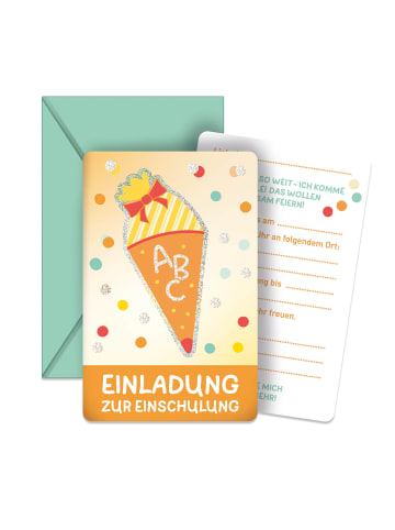 Schulanfangs-Serie Einschulung Einladungskarten in Bunt