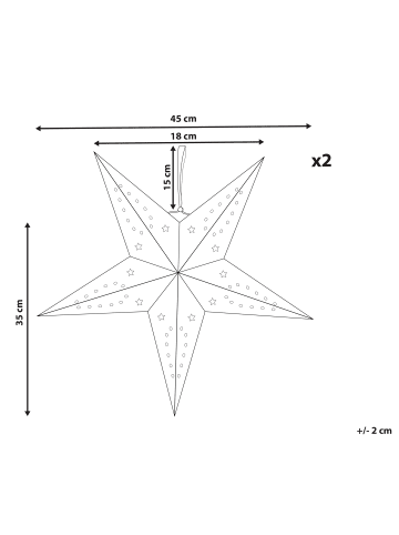 Beliani 2er-Set LED Deko MOTTI in Schwarz