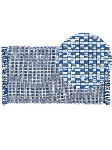 Beliani Kurzflor BESNI in Blau - (W) 80 x (H) 1 x (L) 150 cm