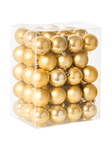 Beliani 60er-Set Weihnachtsbaumkugeln FEGEN in Gold