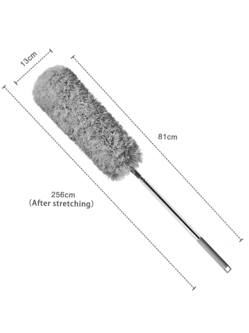 Intirilife Mikrofaser Staubwedel mit Teleskopgriff in Grau