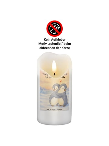 Mr. & Mrs. Panda Geburtstagskerze Pinguine Kuscheln Design mit S... in Weiß