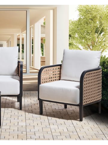 Beliani Sessel MONTEFALCO in Weiß/Schwarz - (W) 71 x (H) 87 x (L) 74 cm