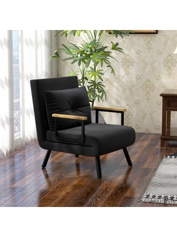 HOMCOM Schlafsessel-73L x 63B x 81H cm-Schwarz