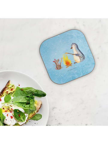 Mr. & Mrs. Panda Untersetzer für Gläser Pinguin Lagerfeuer ohne ... in Eisblau