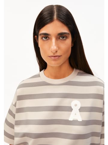 armedangels Sweatshirt Bamikaa Stripe in ecru hellgrau - 0001