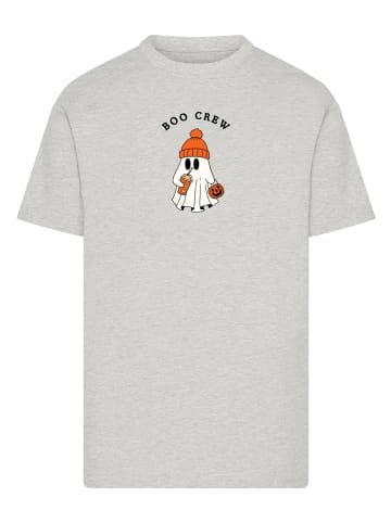 F4NT4STIC T-Shirt Boo Crew Cool Geist Halloween in grau meliert