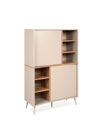 CALICOSY Sideboard MYR in Beige - (W) 90 x (H) 140 x (L) 37,5 cm