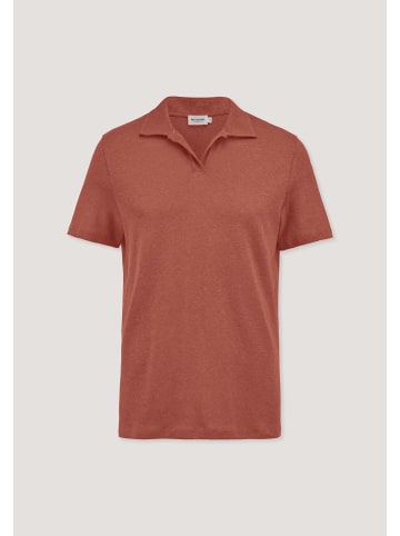 Hessnatur Hessnatur Jersey Polo Relaxed aus Leinen und Bio-Baumwolle in terrakotta