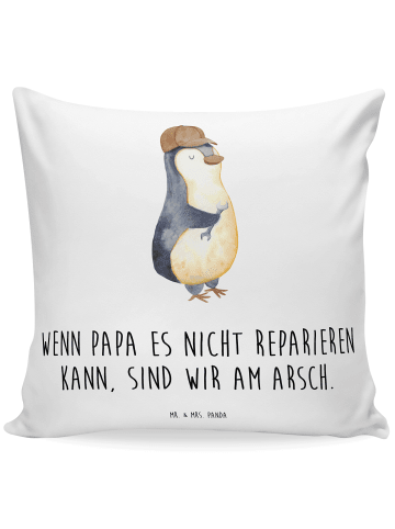 Mr. & Mrs. Panda Dekokissen 40x40 Wenn Papa es nicht reparieren ... in Weiß