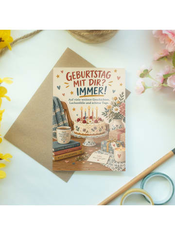 Glückwunschkarte Freundin nostalgisch Design mi... in Weiß