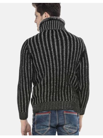Cipo & Baxx Pullover in BLACK-GREY