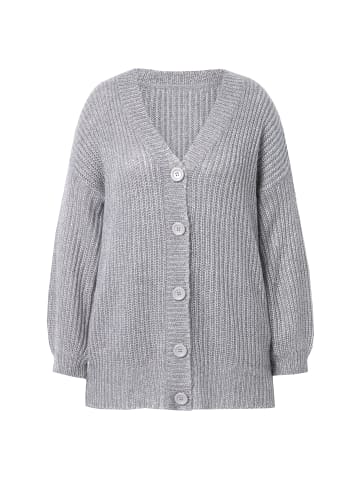 MIAMODA Strickjacke in hellgrau mélange