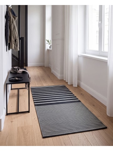 Beliani Outdoorteppich HALDIA in Schwarz/Weiß - (W) 90 x (H) 0.5 x (L) 180 cm