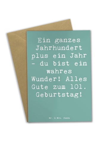 Mr. & Mrs. Panda Klappkarte Spruch 101 Geburtstag mit Spruch in Meeresbrise