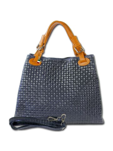 Florence Handtasche, Umhängetasche Leder dunkelblau ca. 31cm