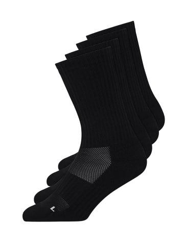 SNOCKS Hohe Laufsocken 4 Paar in Schwarz