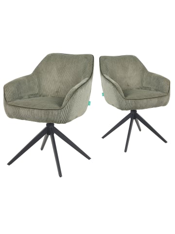 DUBI Möbel 2er-Set: Drehstuhl Mika-Kian in Grün - (B)60 x (H)82 x  (T)61 cm