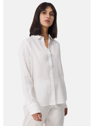 CASH-MERE.CH Leinen Hemd Langarm in Weiss